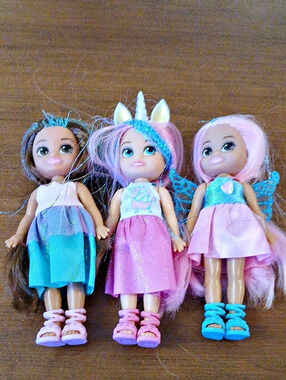 3-  Zuru Sparkle Girls Dolls 5" Pink Purple Collectible